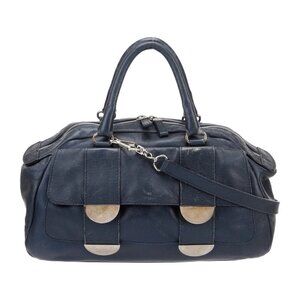 Furla Blue Leather Satchel Bag